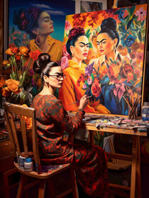 Frida Kahlo malt Frida Kahlo | Frida Kahlo paints Frida Kahlo von Frank Daske