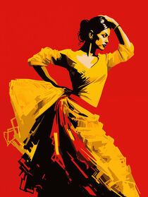 Flamenco Tänzerin im Gelben Kleid von Frank Daske