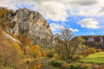 Herbstliche Uferlandschaft mit Kalksteinfelsen bei Fridingen an der Donau - Naturpark Obere Donau by Christine Horn