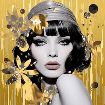 PARTY WOMAN IN GOLD by Poptonicart by Claudia Sauter