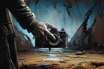 Fotograf hält eine kaputte Kamera. Generative KI von Mark Kuhl