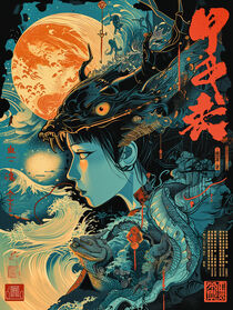 Japanisches Manga Plakat | Japanese Manga Poster von Frank Daske