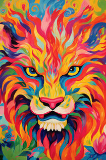 Pop Art Löwe | Pop Art Lion by Frank Daske