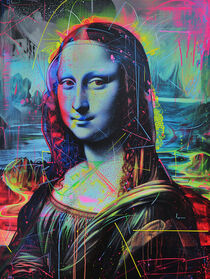 Mona Lisa in Pop Art Graffiti Neon Farben | Mona Lisa in Pop Art Graffiti Neon Colors von Frank Daske