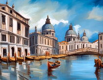 Venetian Splendor: Gondolas Gliding on the Grand Canal by Luigi Petro