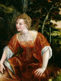 Young Girl in a Landscape  by Jan Massys or Metsys