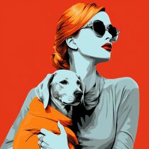 ORANGE DOG LOVER by Poptonicart by Claudia Sauter