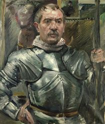 Self portrait in armour by Lovis Corinth