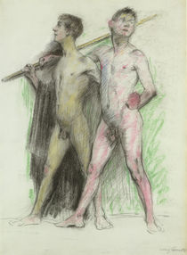 Study of two male figures  by Lovis Corinth