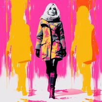 PINK ORANGE FASHION WINTER by Poptonicart by Claudia Sauter
