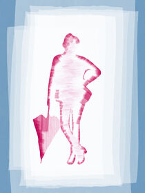  Silhouette einer Frau mit Schirm von Wolfgang Wittpahl