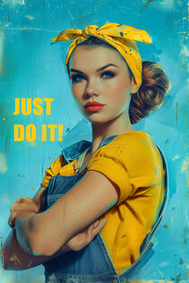 Einfach machen | Just Do It | Vintage Retro Poster mit Putzfrau von Frank Daske