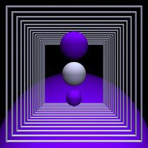 geometrische Dekoration, Quadrate und Kugeln, lila by artforyou