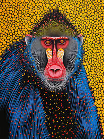 Farbenfrohes Abstraktes Mandrill-Portrait | Colorful Abstract Mandrill Portrait by Frank Daske