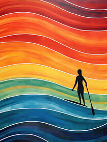 Abstrakt SUP in den Sonnenuntergang | Abstract SUP Into Sunset by Frank Daske
