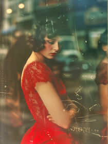 'Melancholie im Roten Kleid | Melancholy in a Red Dress' von Frank Daske