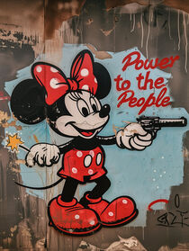 Minnie Mouse an die Macht | Power to the People | Street Art von Frank Daske