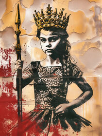 Die wehrhafte kleine Prinzessin | Street Art im Banksy Stil by Frank Daske