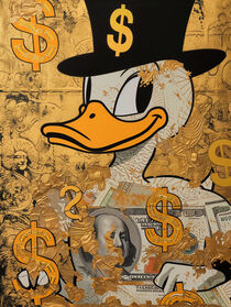 Reich wie Dagobert Duck | Rich as Scrooge Duck | Goldene Pop Art von Frank Daske