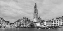 Grote Markt mit dem Dom in Antwerpen - Monochrom by dieterich-fotografie