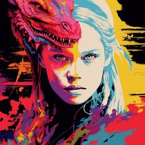 DRAGON WOMAN POPART by Poptonicart by Claudia Sauter