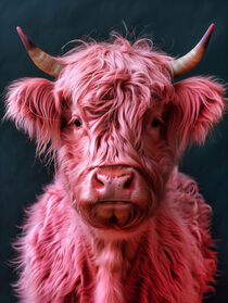 Portrait Rosa Hochland-Rind | Portrait Pink Highland Cattle von Frank Daske