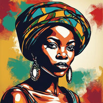 Fatoumata Pop Art Portrait von Ashitey  Zigah