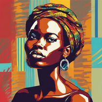 Imani Pop Art Portrait von Ashitey  Zigah