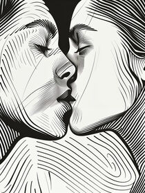 Küssende Frauen | Lesbian Line Art von Frank Daske