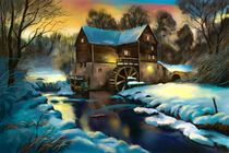 Mühle im Winter von Johannes Baul