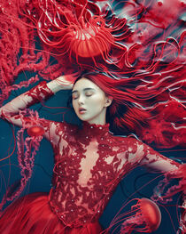 Die Rote Quallen Frau | The Red Jellyfish Woman von Frank Daske