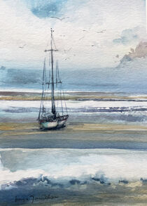 Segelboot bei Tagesanbruch by Sonja Jannichsen