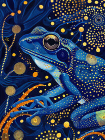 Blauer Froschkönig mit goldenen Punkten | Blue Frog Prince with Golden Dots by Frank Daske