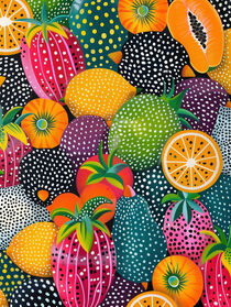 'Exotische Früchte im Pop Art Stil | Küchenposter' by Frank Daske