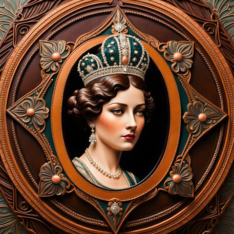 Ornate-highly-detailed-carved-leather-portrait-of-1920s-girl-like-queen-elizabeth-different-pastel-635646988