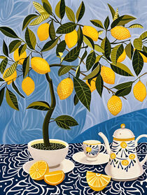 Tee mit Zitronenbaum | Tea with lemon tree | Dekorative Malerei von Frank Daske
