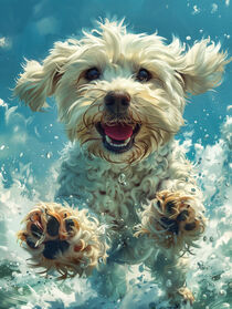 Portugiesischer Wasserhund Poster | Portuguese Water Dog Poster by Frank Daske