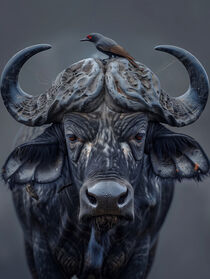 Afrikanischer Büffel mit Madenhacker | African Buffalo and Oxpecker by Frank Daske
