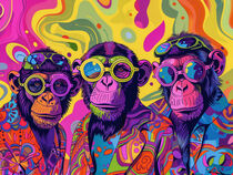 3 Pop Art Affen | 3 Pop Art Monkeys von Frank Daske