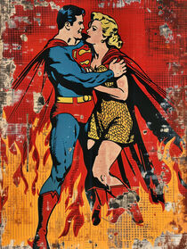 Superman rettet Marilyn | Dekorative Comic Pop Art von Frank Daske