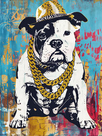 Amerikanische Gangster Rapper Bulldogge | American Gangsta Rapper Bull Dog | Urban Art von Frank Daske