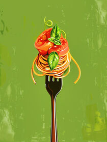 Für die Küche - Spaghetti mit Tomate und Basilikum von Frank Daske
