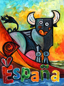 'A Bull In Spain' von Miki de Goodaboom