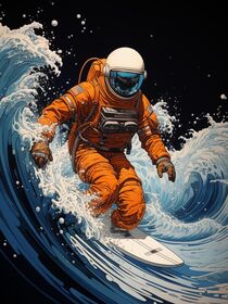 Cosmic surfer by Goldenplanet Prints