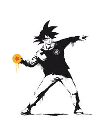 Banksy Goku by Goldenplanet Prints
