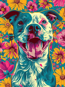 Glückliche Bulldogge | Happy Bull Dog | Pop Art von Frank Daske