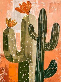 Glückliches Kaktus-Paar im Boho Stil | Happy cactus couple in boho style von Frank Daske