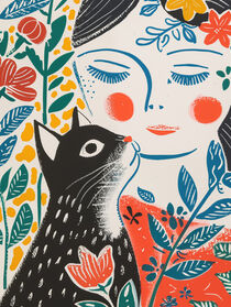 Mädchen mit Katze | What's Up Cat | Children Illustration von Frank Daske