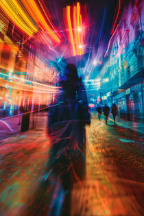 Nachtlichter in der Stadt | Abstract Zoom Burst von Frank Daske