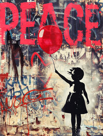 Banksy Girl mit Ballon für Frieden | Banksy Girl with a Balloon for Peace von Frank Daske